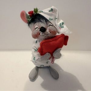 Vintage Annalee Mouse Doll 1991 Christmas Pajamas